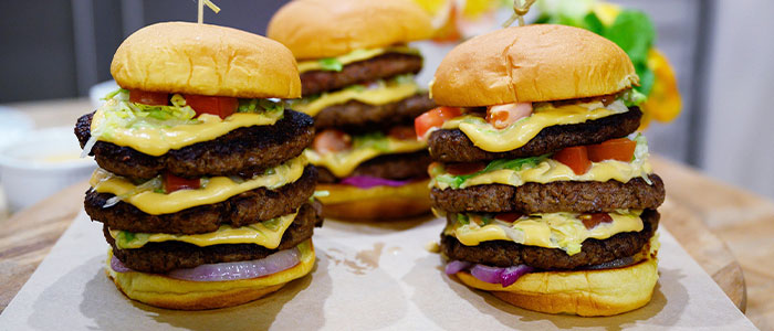 Triple Beef Burger  With Chips 