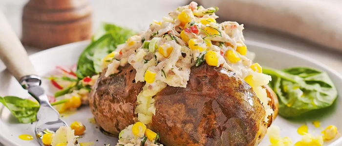 Baked Potatoes With Salad 